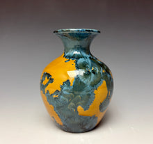 Load image into Gallery viewer, Blue and Orange Crystalline Mini Vase 2
