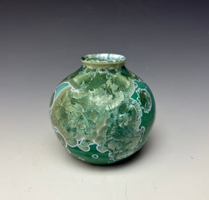 Emerald Green Crystalline Glazed Mini Vase 6