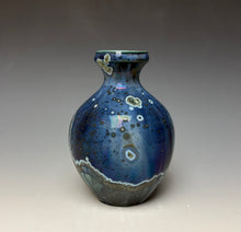 Load image into Gallery viewer, Cobalt Galaxy Crystalline Glazed Mini Vase 3
