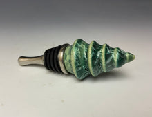 Load image into Gallery viewer, Crystalline Glazed Bottle Stopper- Green Tree
