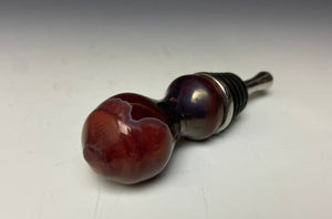 Crystalline Glazed Bottle Stopper- Ruby #3