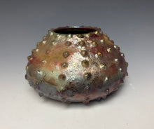 Load image into Gallery viewer, Rainbow Copper Raku Urchin AirPlant Vase #4

