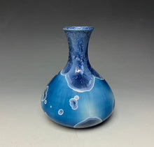 Load image into Gallery viewer, Crystalline Glazed Mini Vase in Atlantic Storm Blue
