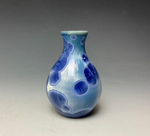 Winter Sky Blue Crystalline Glazed Mini Vase