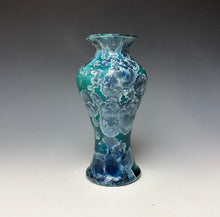 Load image into Gallery viewer, Aqua Crystalline Glazed Vase
