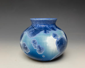 Crystalline Glazed Mini Vase in Atlantic Storm Blue