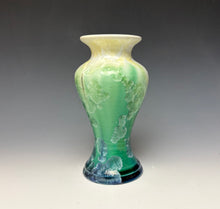 Load image into Gallery viewer, Crystalline Vase in Ivory, Green and Blue
