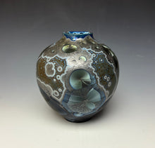 Load image into Gallery viewer, Cobalt Galaxy Crystalline Glazed Vase
