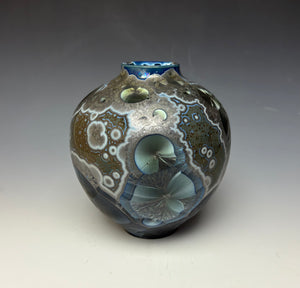 Cobalt Galaxy Crystalline Glazed Vase