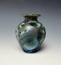 Load image into Gallery viewer, Cobalt Galaxy Crystalline Glazed Mini Vase
