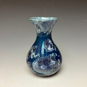 Crystalline Glazed Mini Vase in Atlantic Storm Blue