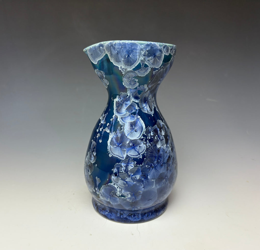 Atlantic Storm Blue Crystalline Sake Pitcher