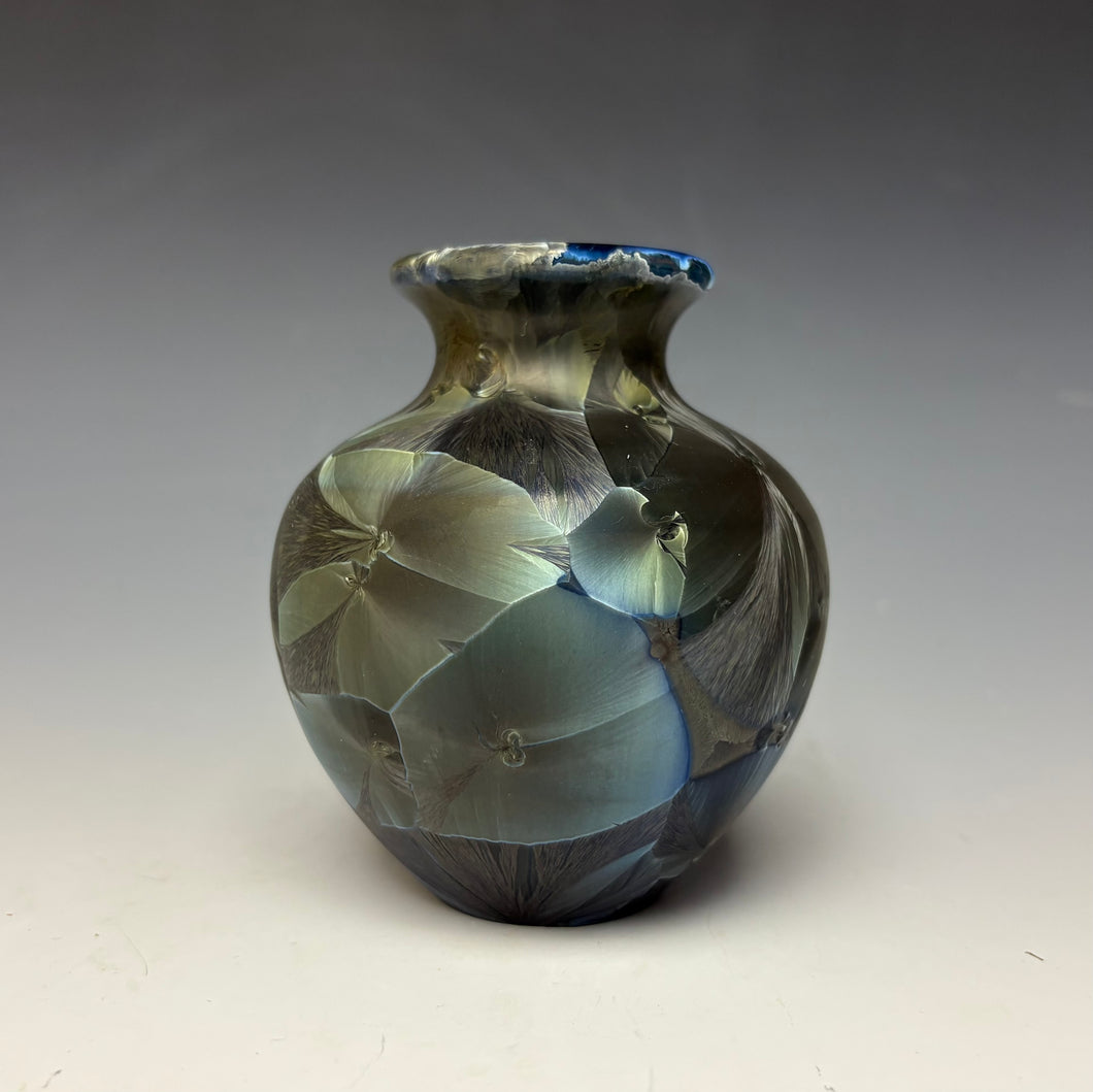 Cobalt Galaxy Crystalline Glazed Vase