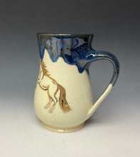 Load image into Gallery viewer, Gold Rearing Horse Mug #1- Galaxy Blue
