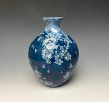 Load image into Gallery viewer, Crystalline Glazed Vase in Atlantic Storm Blue #2
