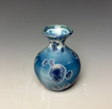 Load image into Gallery viewer, Crystalline Glazed Mini Vase in Atlantic Storm Blue 5
