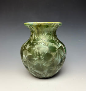 Green Galaxy Crystalline Glazed Vase 2
