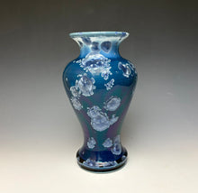 Load image into Gallery viewer, Crystalline Glazed Vase in Atlantic Storm Blue
