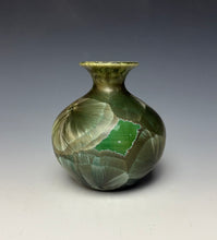Load image into Gallery viewer, Green Galaxy Crystalline Glazed Mini Vase 2
