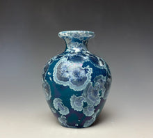Load image into Gallery viewer, Crystalline Glazed Mini Vase in Atlantic Storm Blue
