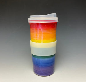 Rainbow Travel Mug - Red Rim