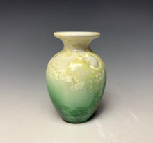 Load image into Gallery viewer, Crystalline Mini Vase in Ivory and Green 2
