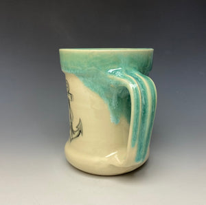 Anchor Mug- Seafoam Green #2