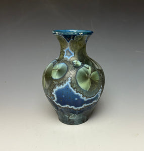 Cobalt Galaxy Crystalline Glazed Mini Vase 3