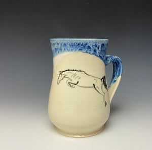 Jumping Horse Mug- Deep Blue