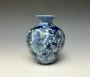 Winter Sky Blue Crystalline Glazed Mini Vase #3