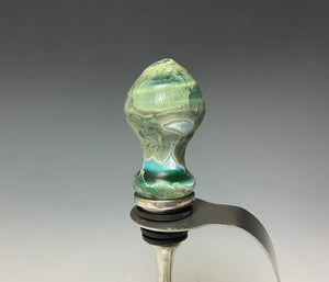 Crystalline Glazed Bottle Stopper- Emerald Green #2