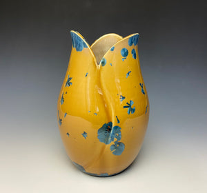 Tulip Vase- Blue and Orange #2