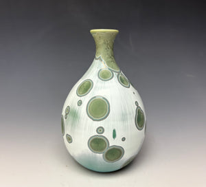 Wintergreen Crystalline Glazed Teardrop Mini Vase