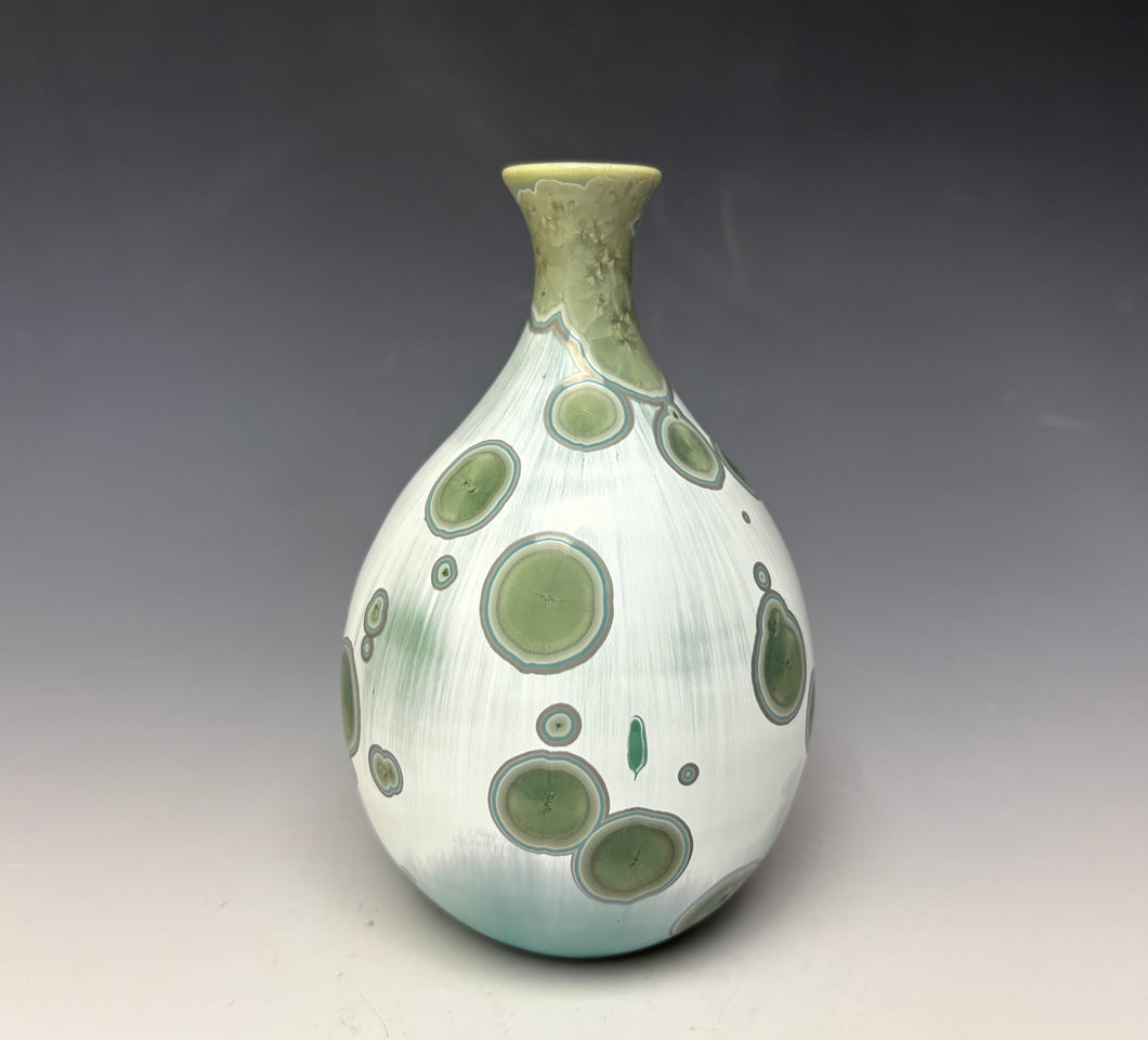 Wintergreen Crystalline Glazed Teardrop Mini Vase