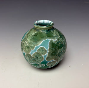 Emerald Green Crystalline Glazed Mini Vase 6