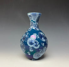 Load image into Gallery viewer, Crystalline Glazed Vase in Atlantic Storm Blue
