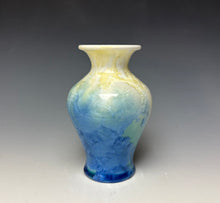 Load image into Gallery viewer, Crystalline Mini Vase in Ivory and Teal
