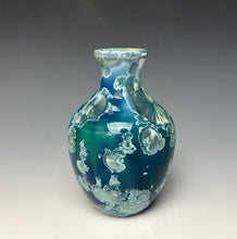 Load image into Gallery viewer, Aqua Crystalline Glazed Mini Vase
