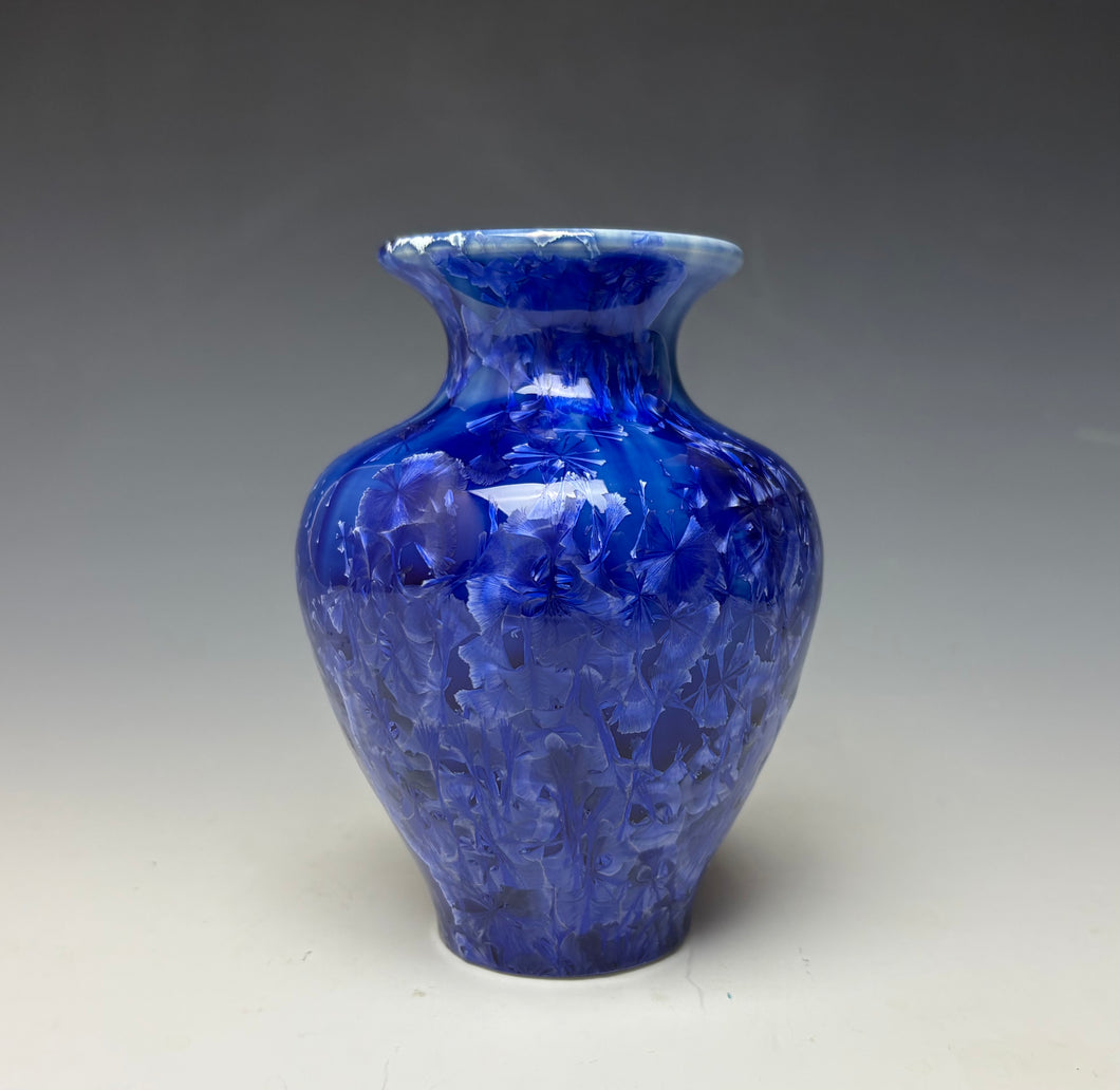 Royal Blue Crystalline Glazed Mini Vase