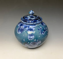 Load image into Gallery viewer, Blue and Silver Crystalline Glazed Jar
