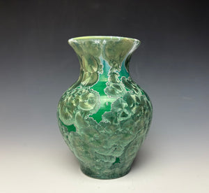 Emerald Green Crystalline Glazed Vase #2