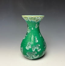 Load image into Gallery viewer, Emerald Green &amp; Silver Crystalline Glazed Mini Vase
