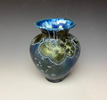 Load image into Gallery viewer, Cobalt Galaxy Crystalline Glazed Vase 8
