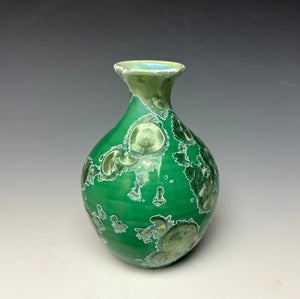 Emerald Green Crystalline Glazed Mini Vase 10