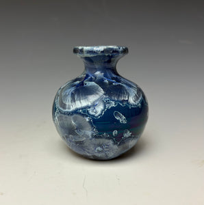 Crystalline Glazed Mini Vase in Atlantic Storm Blue 3