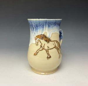 Gold Galloping Horse Mug - Amethyst