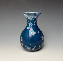Load image into Gallery viewer, Crystalline Glazed Mini Vase in Atlantic Storm Blue 2
