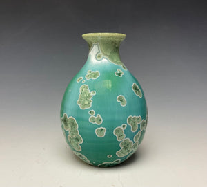 Emerald Green Crystalline Glazed Mini Vase 3