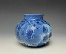 Load image into Gallery viewer, Crystalline Glazed Mini Vase in Atlantic Storm Blue
