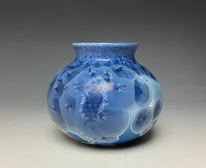 Crystalline Glazed Mini Vase in Atlantic Storm Blue